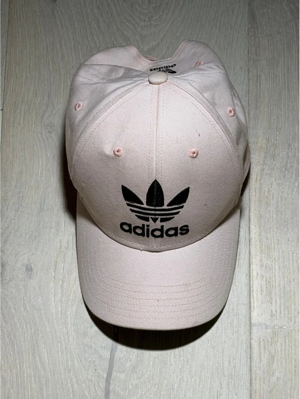 Adidas Light Pink Adjustable Baseball Cap with Black Trefoil Logo